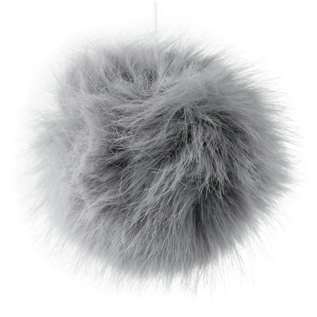 Bommel - Kunstpelz - 10 cm - grau
